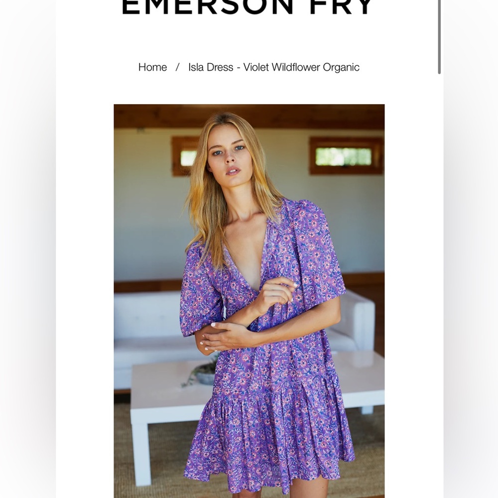 Emerson Fry ISLA DRESS - VIOLET WILDFLOWER ORGANIC M/L
